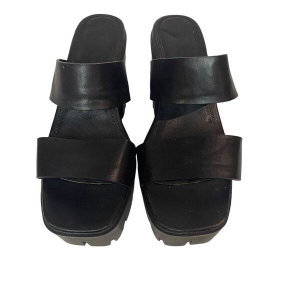 ASOS DESIGN Natty Chunky Platform Heeled Mules Black Size 9 Punk Grunge Sandal - Picture 3 of 6